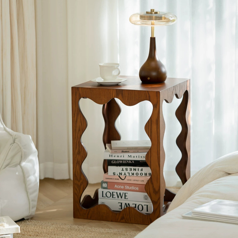 Unique Table Accessories - Lage houten unieke bijzettafel Antiek esthetisch