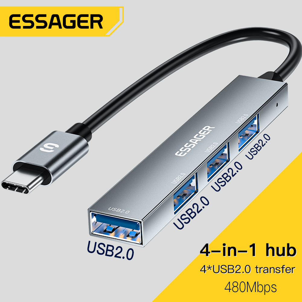 Usb Hub Type C - Essager 4-in-1 USB C-kabelhub USB 2.0