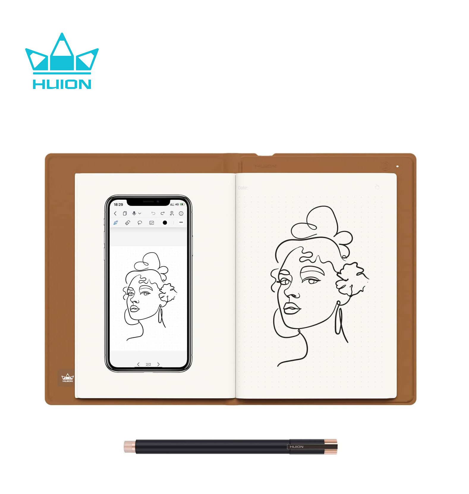 Huion Tablet Accessories - HUION Note 2-in-1 digitale notebook-tekentablet met