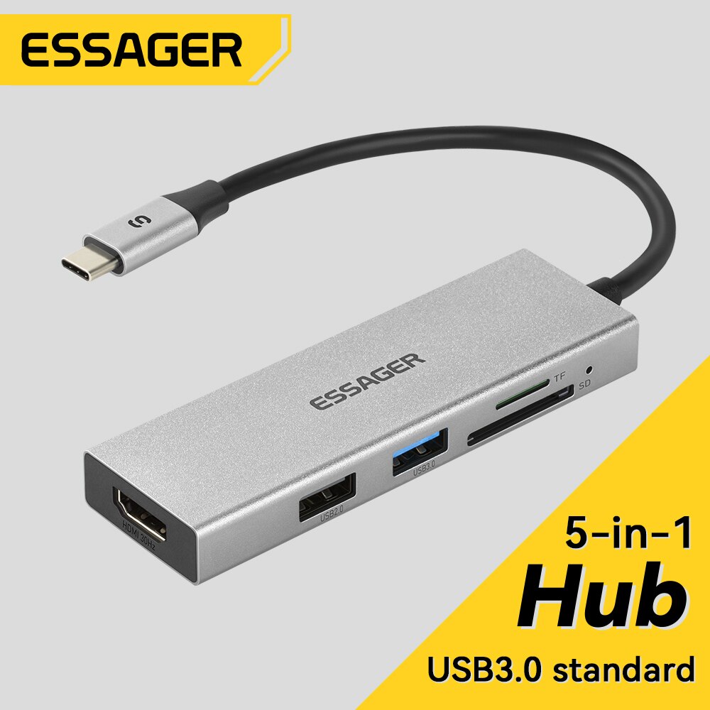 Usb Hub Type C - Essager 5-in-1 USB C HUB HDMI-4K