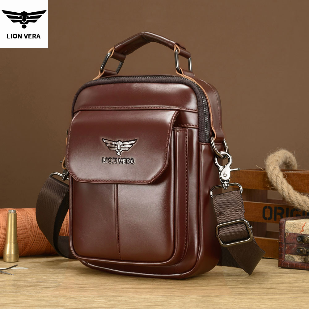 Tablet Shoulder Bag - LION VERA Heren schoudertas van echt