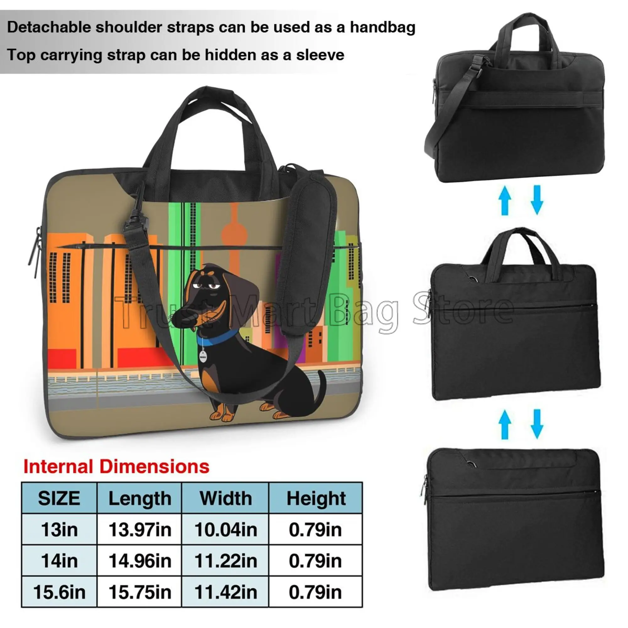 Schattige Teckelprint Laptop D - Tablet Shoulder Bag recensie en prijs