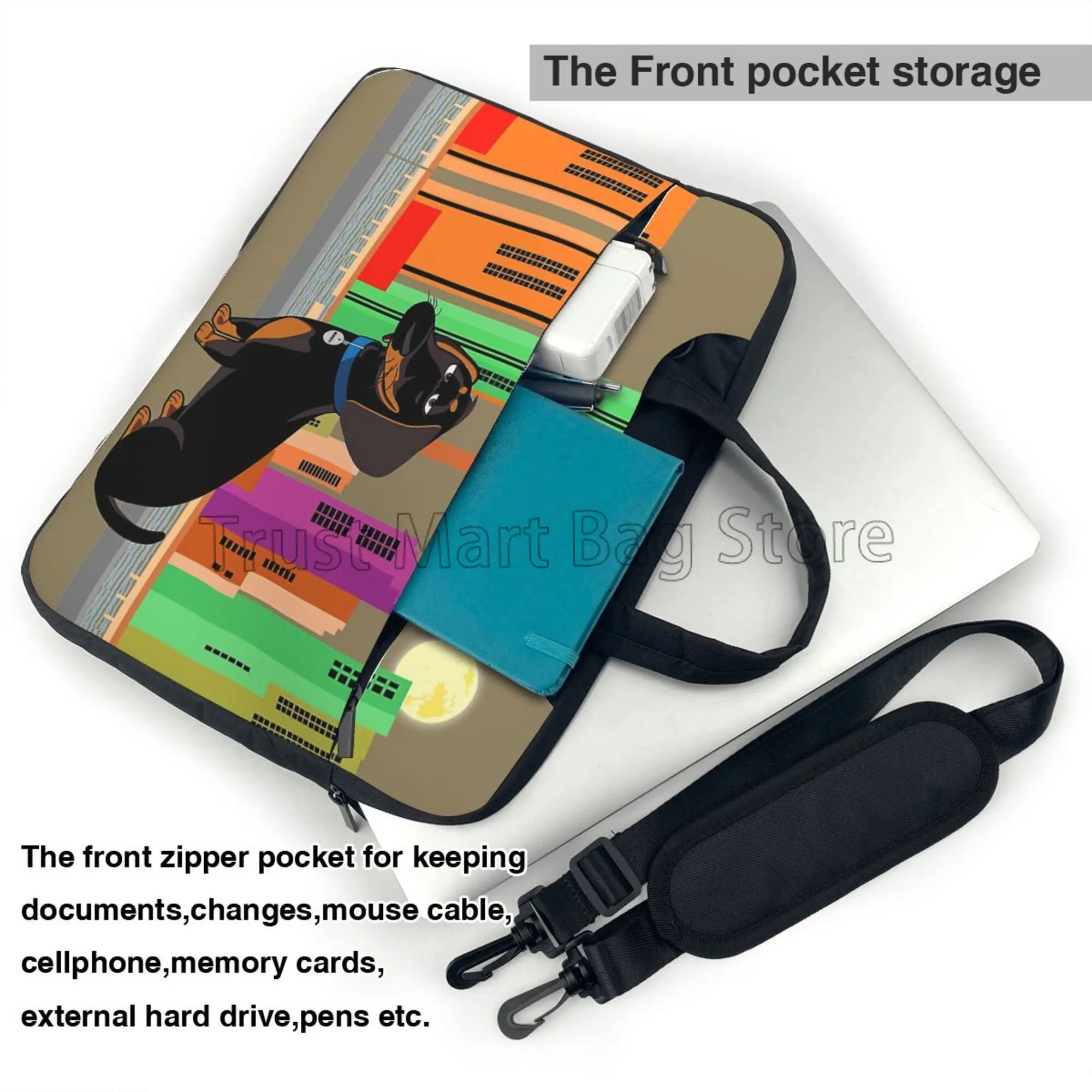 Schattige Teckelprint Laptop D - Tablet Shoulder Bag recensie en prijs