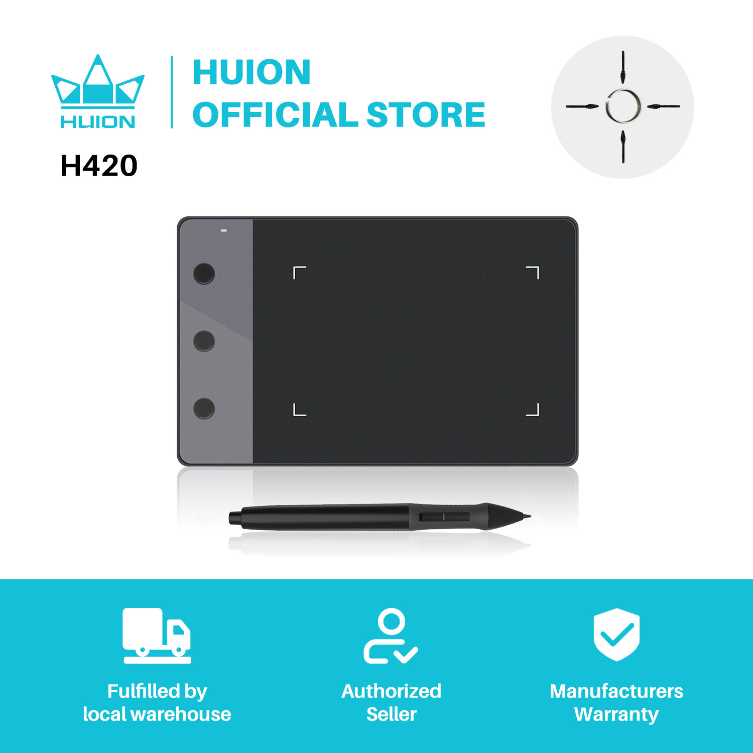 Nieuwe Huion H420 Grafische Ta - Huion Tablet Accessories recensie en prijs